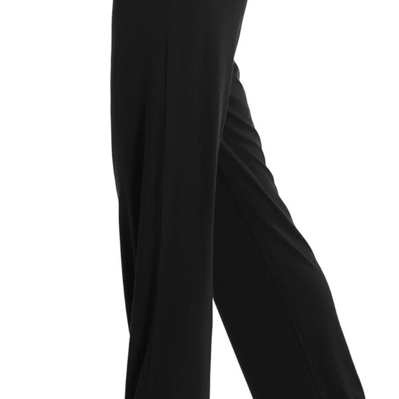 Women's Straight Leg Long Pants Elastic High Waist Drawstring Casual Trousers wi - Picture 3 of 6